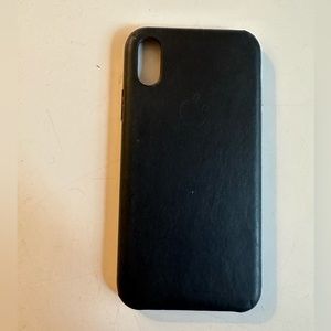 Apple iPhone XS Black Leather Phone Case